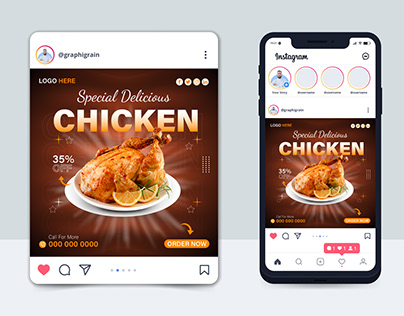 Chicken Social media post design