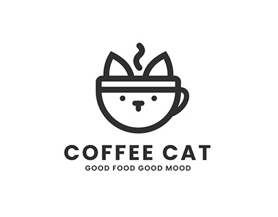 Coffee Cat and Coffee House Logo Design-Brand Identity