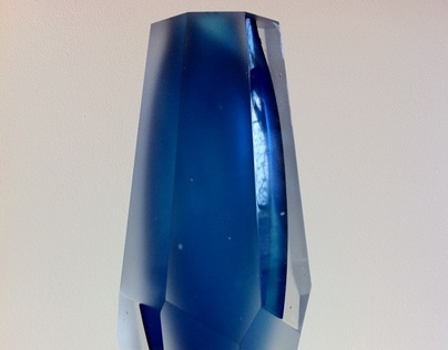 Aquamarine Crystal Glass Vessel