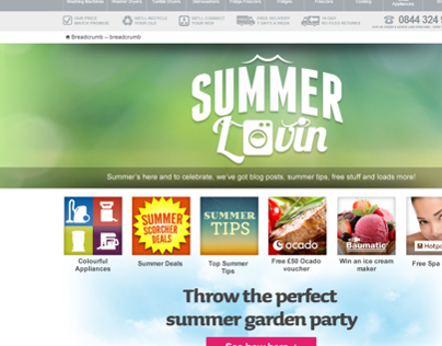 'Summer Lovin' Landing page for ao.com
