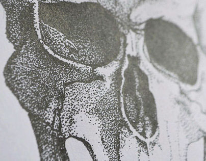 Pointillism Skull Illustration
