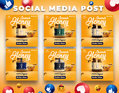 Honey Social Media Post Ads ( Bee Honey Product )