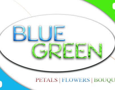 Blue Green floral business card design
