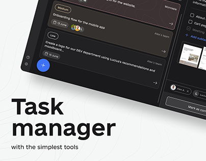 Task manager | Web system, mobile app, landing page
