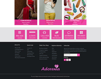 Adorenia - A Lingerie E-Commerce Web UI/Mockup