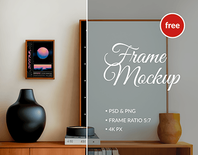 Free Mockup for poster, Frame Template
