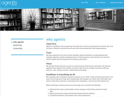 Agentis Capital Website