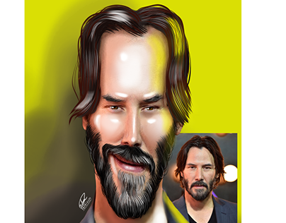Caricature photo editing and digital painting
