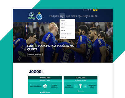 Sada Cruzeiro Vôlei 2019 | AI, UX, UI, HTML5, CSS3, WP