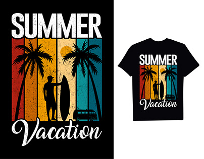 Summer Vacation Retro/Vintage T shirt Design