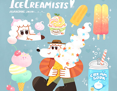 Ice creamists-illustration by ding