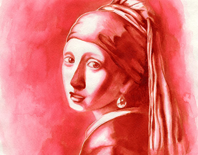 Girl with a Pearl Earring in Cherry Kool Aid