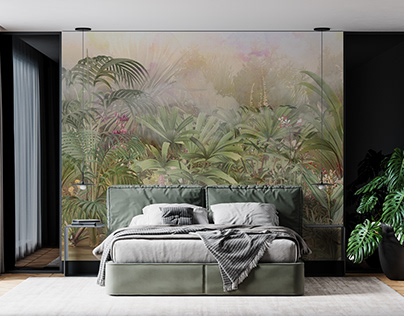 Wallpaper "Morning in the tropical garden"