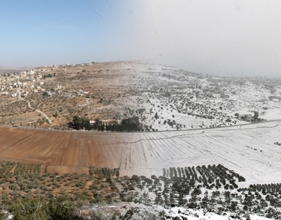 Snow on the mountains of Shomron