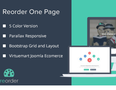 Reorder - parallax responsive Joomla template