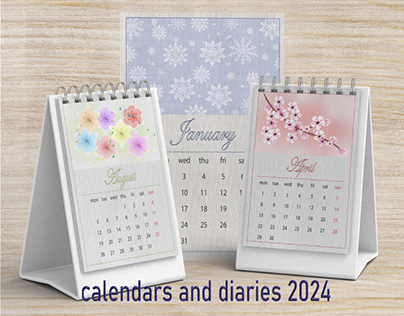 set of 2024 calendars and diaries