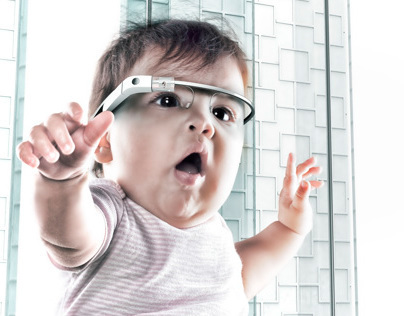 Into the Future - Baby Wearing Google Glass