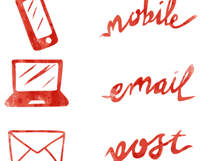Contact Icons + Hand Lettered Text
