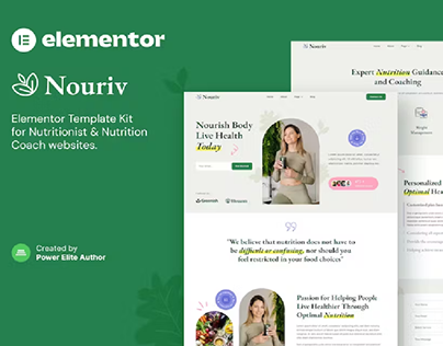 Nouriv – Nutrition Coach Elementor Template Kit