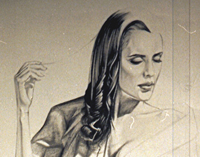 Unfinished pencil drawings of a models, format B1
