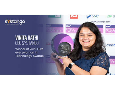 Vinita Rathi, CEO Systango, Winner of 2023 FDM Awards.