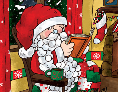 Book lover Santa Claus