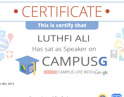 Campus G event Certificate