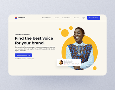 Connector - Influencer marketing software landing page