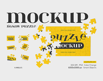Jigsaw Puzzle Mockup Set