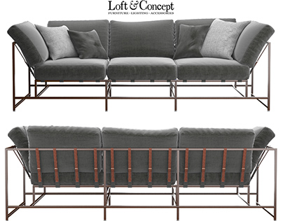 3d модель: Grey Wool Sofa