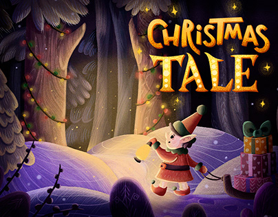 Cozy Christmas tale: children book illustrations