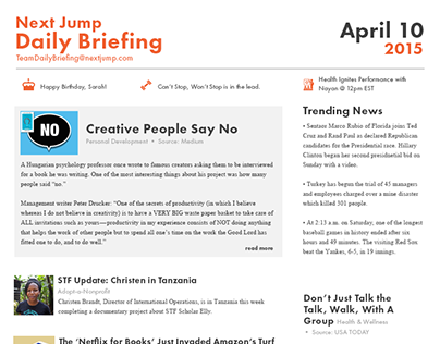 Improvements to Daily Briefing News