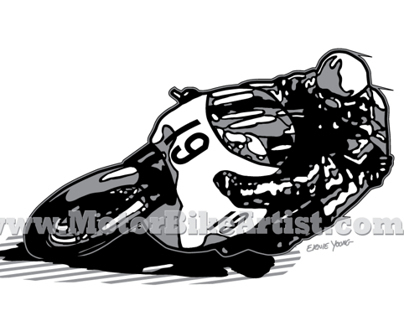 RACER 19 vintage motorcycle vector artwork