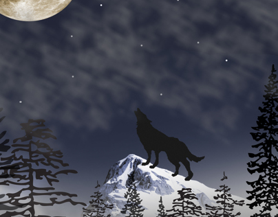 wolf on the mountian