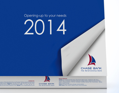 Chase Bank 2014 desk calendars