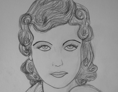 Retro woman sketch