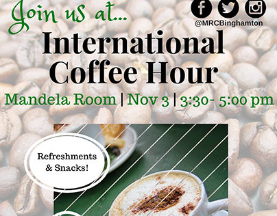 International Coffee Hour Event poster