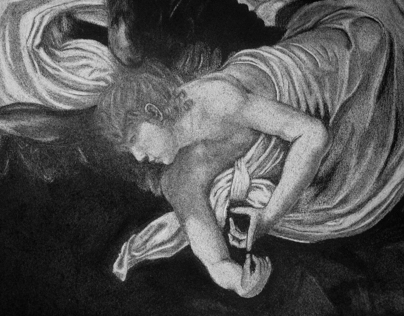 The Inspiration of Saint Matthew [Angel] by Caravaggio