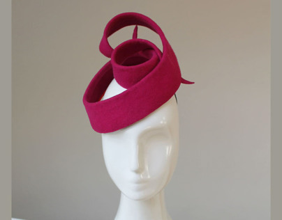 Architectural Hat in Red Felt