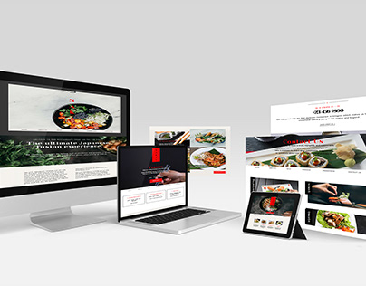 Sushi Sakai Restaurant Website Responsive Mockup Design