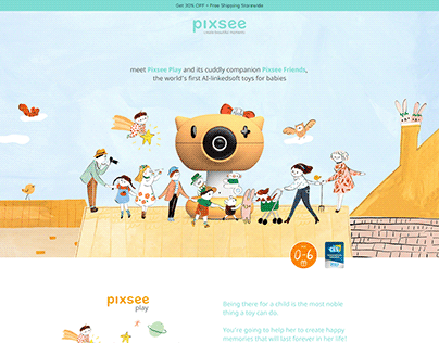 Landing Page for the Pixsee Friends Introduction