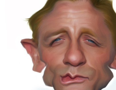 Daniel Craig caricature portrait