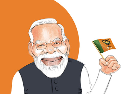 Caricature of Prime minister of India Narendra Modi