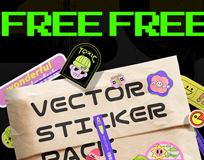 FREE VECTOR Colorful sticker pack