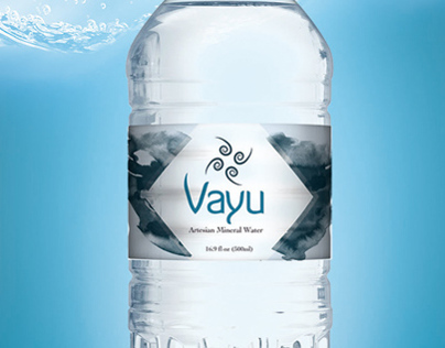 Vayu: Water Botlte Label Mockup
