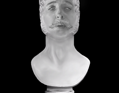 Face turned into sculpture