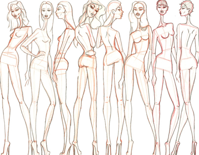 Womans Fashion Figure Different Poses Template Stock Illustration  1397107943 | Shutterstock