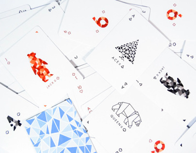 Geometric Bears Playing Cards