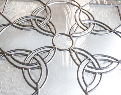 Custom Designed Stained Glass Window - Celtic Cross