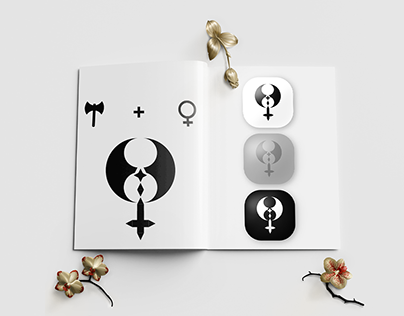 Lesbian and feminist logo in gothic style